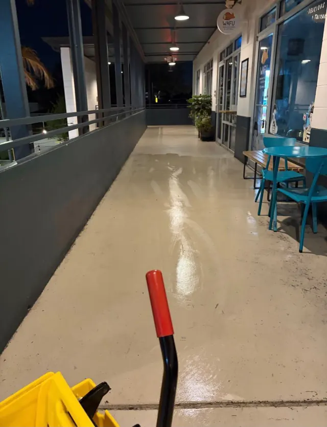 After-hours walkway cleaning for a local business